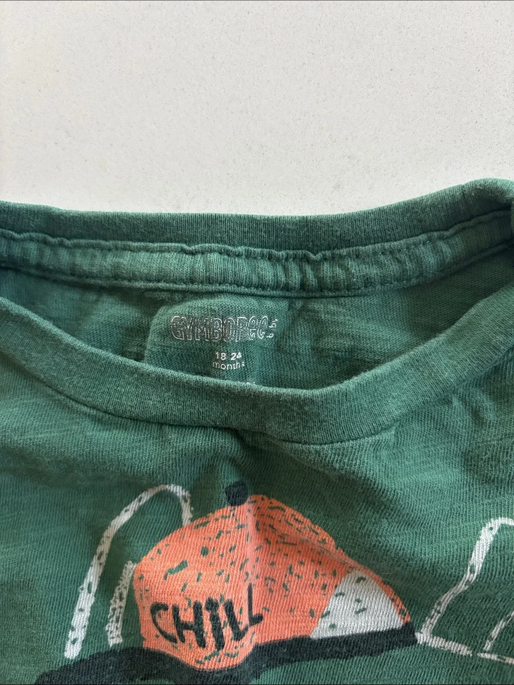 Gymboree Size 18-24 Months Green Tee and Black Pull On Jogger Pants Outfit